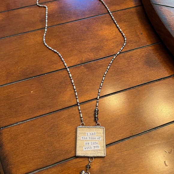 Friendship Long Necklace Vintage Font and Photo-Can be worn on either Side - Picture 2 of 6